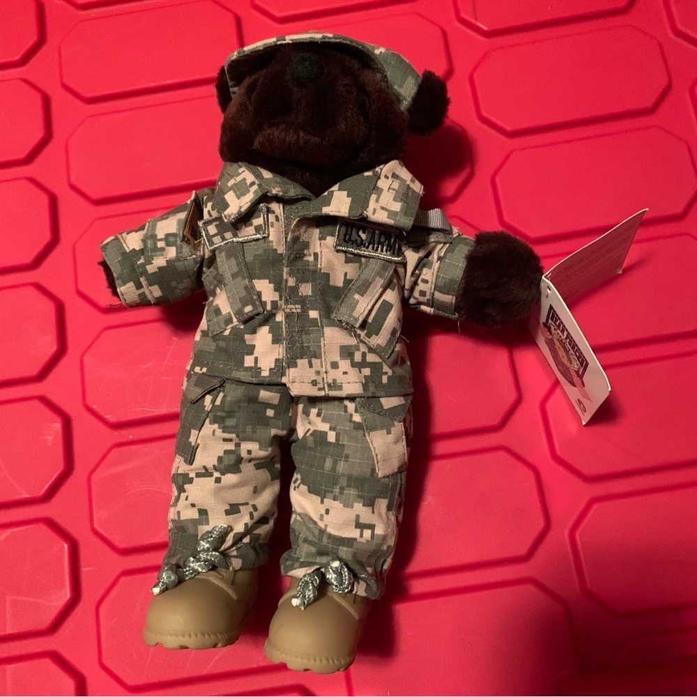 Camouflage Teddy Bear in Military Outfit
